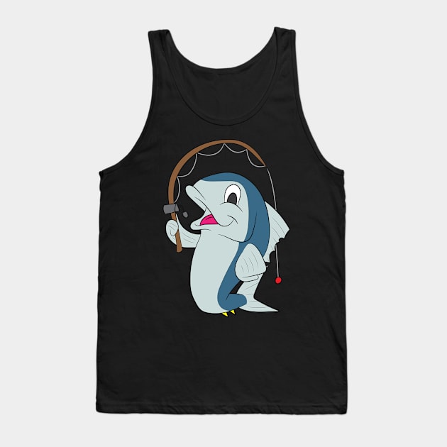 Tuna Fishing Shirt | Fish With A Rod Gift Tank Top by Gawkclothing